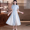 Blue Republican‑era Style Neo‑Chinese Modified Áo Dài Suzhou Cheongsam, Youth‑Oriented 2026 New Women’s High‑End Dress