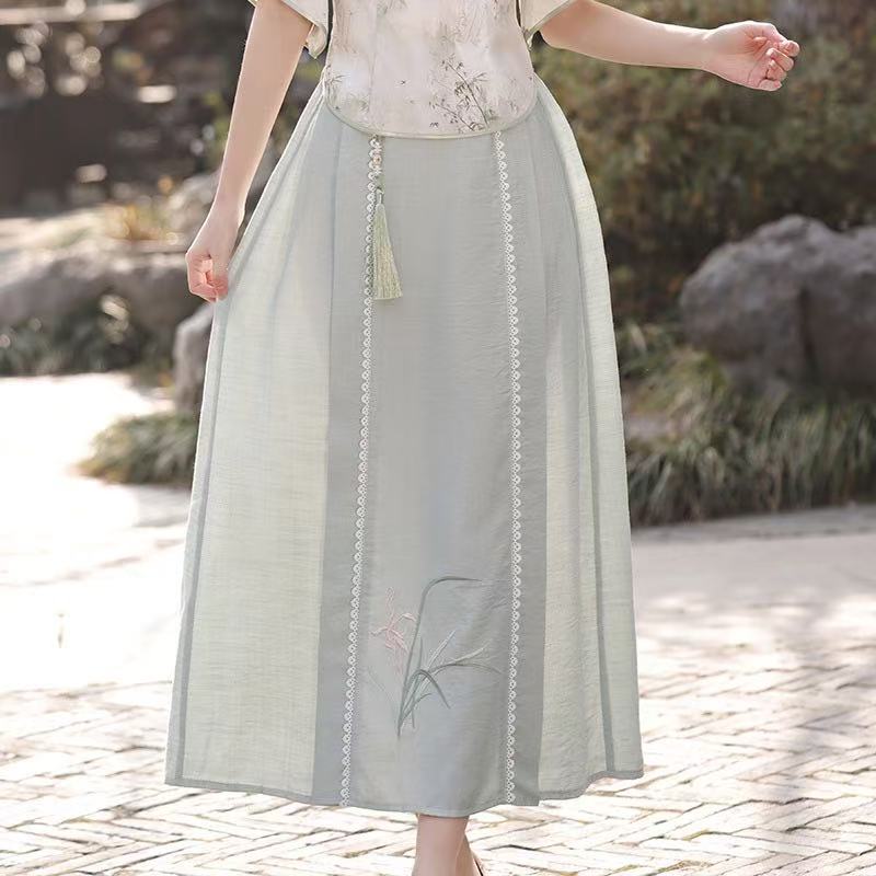 Republic of China Style New Chinese Suzhou Cheongsam, Modified Youth-style Elegant Top & Dress Set, Summer Women Wear